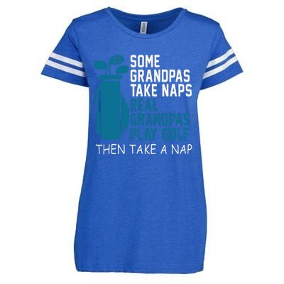 Real Grandpas Play Golf Then Take A Nap Grandfather Gift Enza Ladies Jersey Football T-Shirt