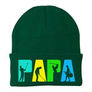 Retro Golfing Papa Golfer Golf Gifts For Fathers Day Knit Cap Winter Beanie