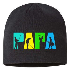 Retro Golfing Papa Golfer Golf Gifts For Fathers Day Sustainable Beanie