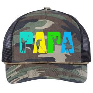 Retro Golfing Papa Golfer Golf Gifts For Fathers Day Retro Rope Trucker Hat Cap