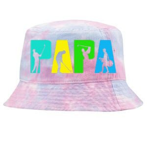 Retro Golfing Papa Golfer Golf Gifts For Fathers Day Tie-Dyed Bucket Hat