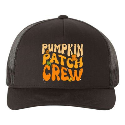 Retro Groovy Pumpkin Patch Crew Thanksgiving Fall Autumn Yupoong Adult 5-Panel Trucker Hat