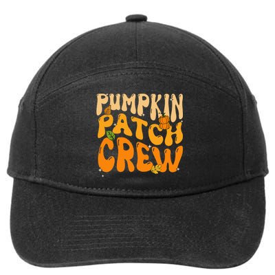 Retro Groovy Pumpkin Patch Crew Thanksgiving Fall Autumn 7-Panel Snapback Hat