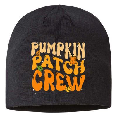 Retro Groovy Pumpkin Patch Crew Thanksgiving Fall Autumn Sustainable Beanie