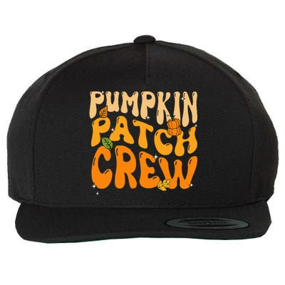 Retro Groovy Pumpkin Patch Crew Thanksgiving Fall Autumn Wool Snapback Cap