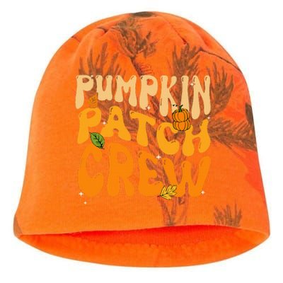 Retro Groovy Pumpkin Patch Crew Thanksgiving Fall Autumn Kati - Camo Knit Beanie