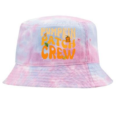 Retro Groovy Pumpkin Patch Crew Thanksgiving Fall Autumn Tie-Dyed Bucket Hat