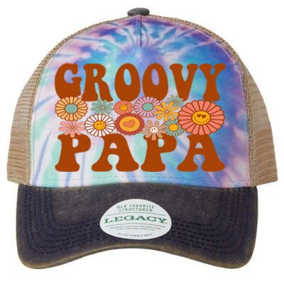 Retro Groovy Papa Matching Family 1st Birthday Party Legacy Tie Dye Trucker Hat