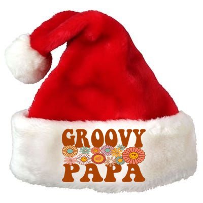 Retro Groovy Papa Matching Family 1st Birthday Party Premium Christmas Santa Hat