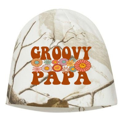 Retro Groovy Papa Matching Family 1st Birthday Party Kati - Camo Knit Beanie