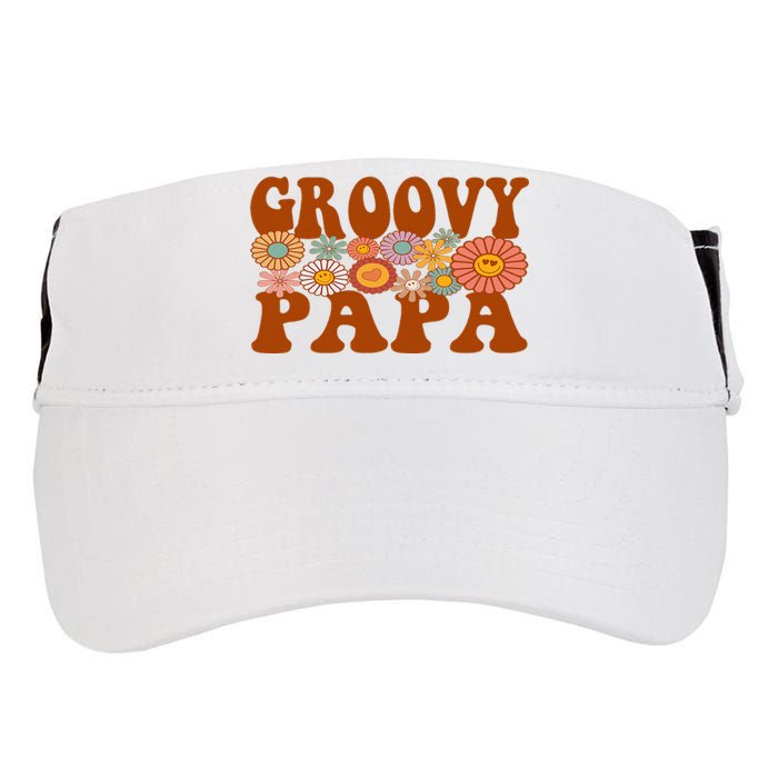 Retro Groovy Papa Matching Family 1st Birthday Party Adult Drive Performance Visor