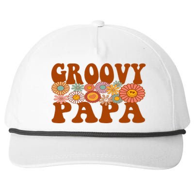 Retro Groovy Papa Matching Family 1st Birthday Party Snapback Five-Panel Rope Hat