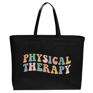 Retro Groovy Physical Therapy Funny Physical Therapist pt Cotton Canvas Jumbo Tote