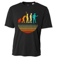 Retro Guitar Player Design Guitarist I Vintage Evolution Cooling Performance Crew T-Shirt