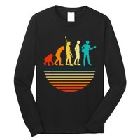 Retro Guitar Player Design Guitarist I Vintage Evolution Long Sleeve Shirt