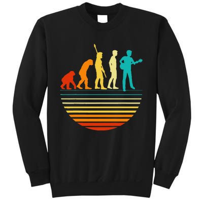 Retro Guitar Player Design Guitarist I Vintage Evolution Sweatshirt