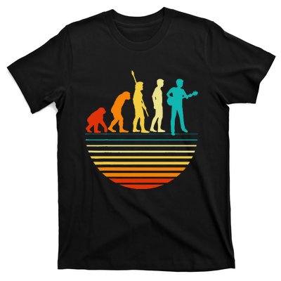 Retro Guitar Player Design Guitarist I Vintage Evolution T-Shirt