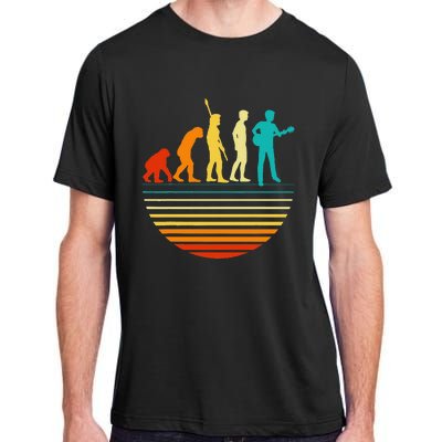 Retro Guitar Player Design Guitarist I Vintage Evolution Adult ChromaSoft Performance T-Shirt