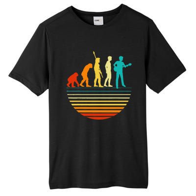 Retro Guitar Player Design Guitarist I Vintage Evolution Tall Fusion ChromaSoft Performance T-Shirt