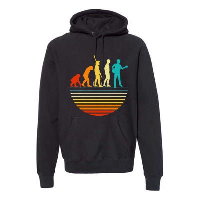 Retro Guitar Player Design Guitarist I Vintage Evolution Premium Hoodie