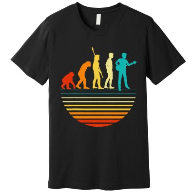 Retro Guitar Player Design Guitarist I Vintage Evolution Premium T-Shirt