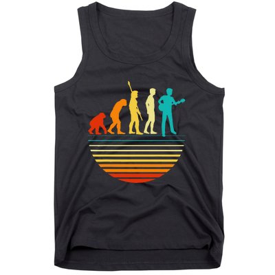 Retro Guitar Player Design Guitarist I Vintage Evolution Tank Top