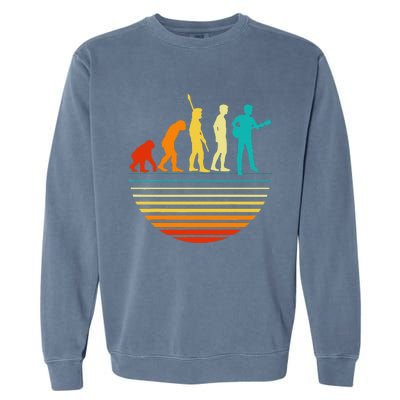 Retro Guitar Player Design Guitarist I Vintage Evolution Garment-Dyed Sweatshirt