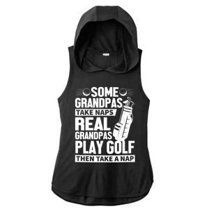 Real Grandpas Play Golf Funny Golf Grandpa Gifts Golfers Ladies PosiCharge Tri-Blend Wicking Draft Hoodie Tank