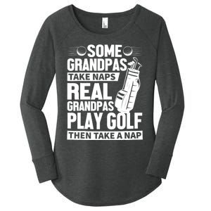 Real Grandpas Play Golf Funny Golf Grandpa Gifts Golfers Women's Perfect Tri Tunic Long Sleeve Shirt