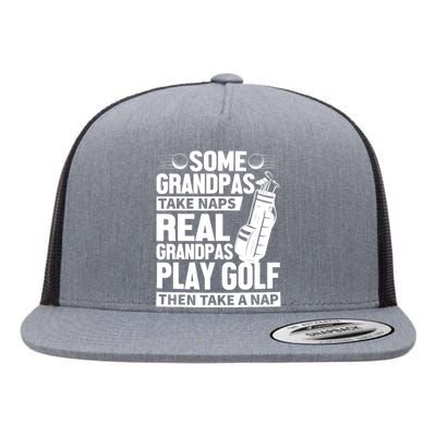 Real Grandpas Play Golf Funny Golf Grandpa Gifts Golfers Flat Bill Trucker Hat