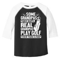 Real Grandpas Play Golf Funny Golf Grandpa Gifts Golfers Toddler Fine Jersey T-Shirt