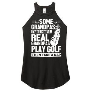 Real Grandpas Play Golf Funny Golf Grandpa Gifts Golfers Women's Perfect Tri Rocker Tank