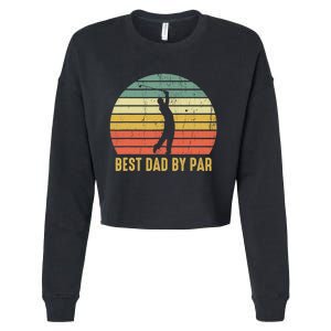 Retro Golfing Papa Golfer Golf Gifts For Fathers Day Cropped Pullover Crew