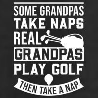 Real Grandpas Play Golf - Best Grandpa Golfer Dad Funny Gift 7 Panel Mesh Trucker Snapback Hat