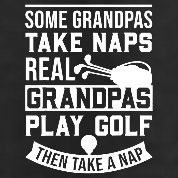 Real Grandpas Play Golf - Best Grandpa Golfer Dad Funny Gift 7 Panel Mesh Trucker Snapback Hat