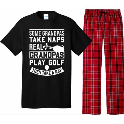 Real Grandpas Play Golf - Best Grandpa Golfer Dad Funny Gift Pajama Set