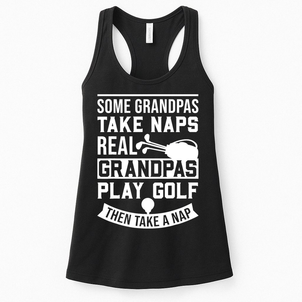 Real Grandpas Play Golf - Best Grandpa Golfer Dad Funny Gift Womens Tank Top