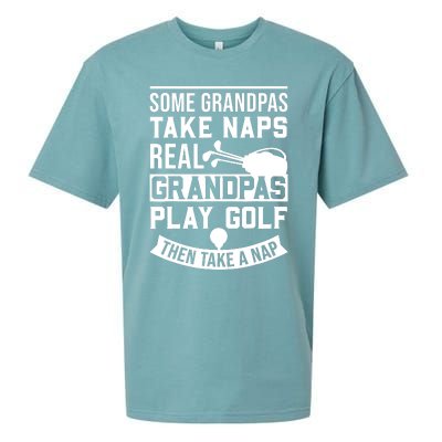 Real Grandpas Play Golf - Best Grandpa Golfer Dad Funny Gift Sueded Cloud Jersey T-Shirt