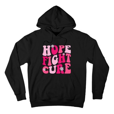 Retro Groovy Pink Hope Fight Cure Breast Cancer Awareness Hoodie