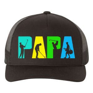 Retro Golfing Papa Golfer Golf Gifts For Fathers Day Yupoong Adult 5-Panel Trucker Hat