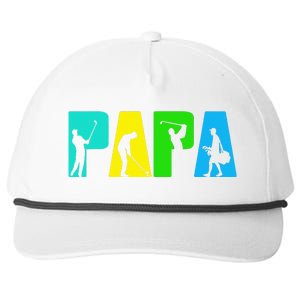 Retro Golfing Papa Golfer Golf Gifts For Fathers Day Snapback Five-Panel Rope Hat