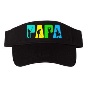 Retro Golfing Papa Golfer Golf Gifts For Fathers Day Valucap Bio-Washed Visor