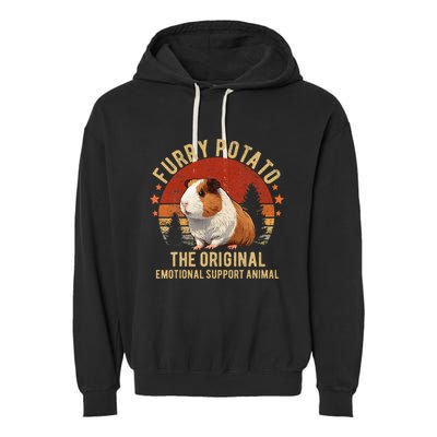 Retro Guinea Pig Furry Potato Vintage Guinea Pig Funny Garment-Dyed Fleece Hoodie