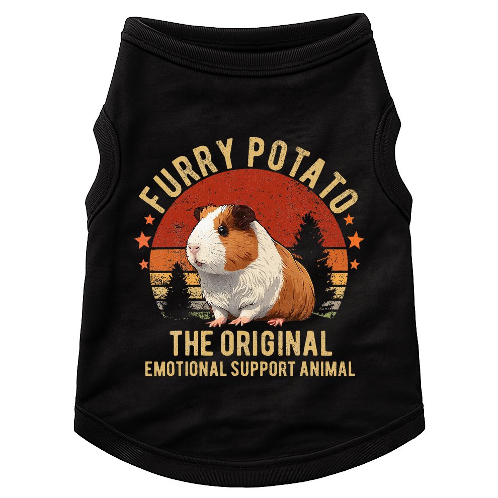 Retro Guinea Pig Furry Potato Vintage Guinea Pig Funny Doggie Tank