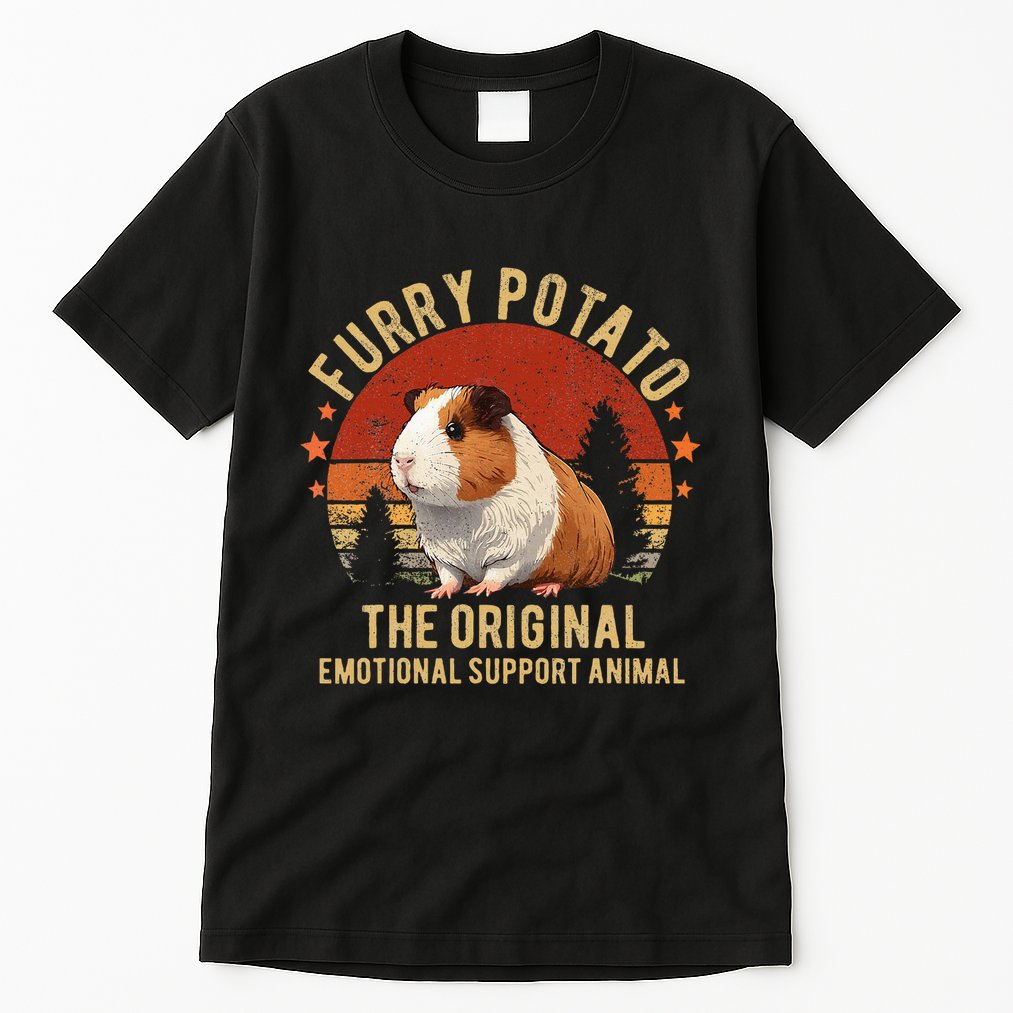 Retro Guinea Pig Furry Potato Vintage Guinea Pig Funny Tall T-Shirt