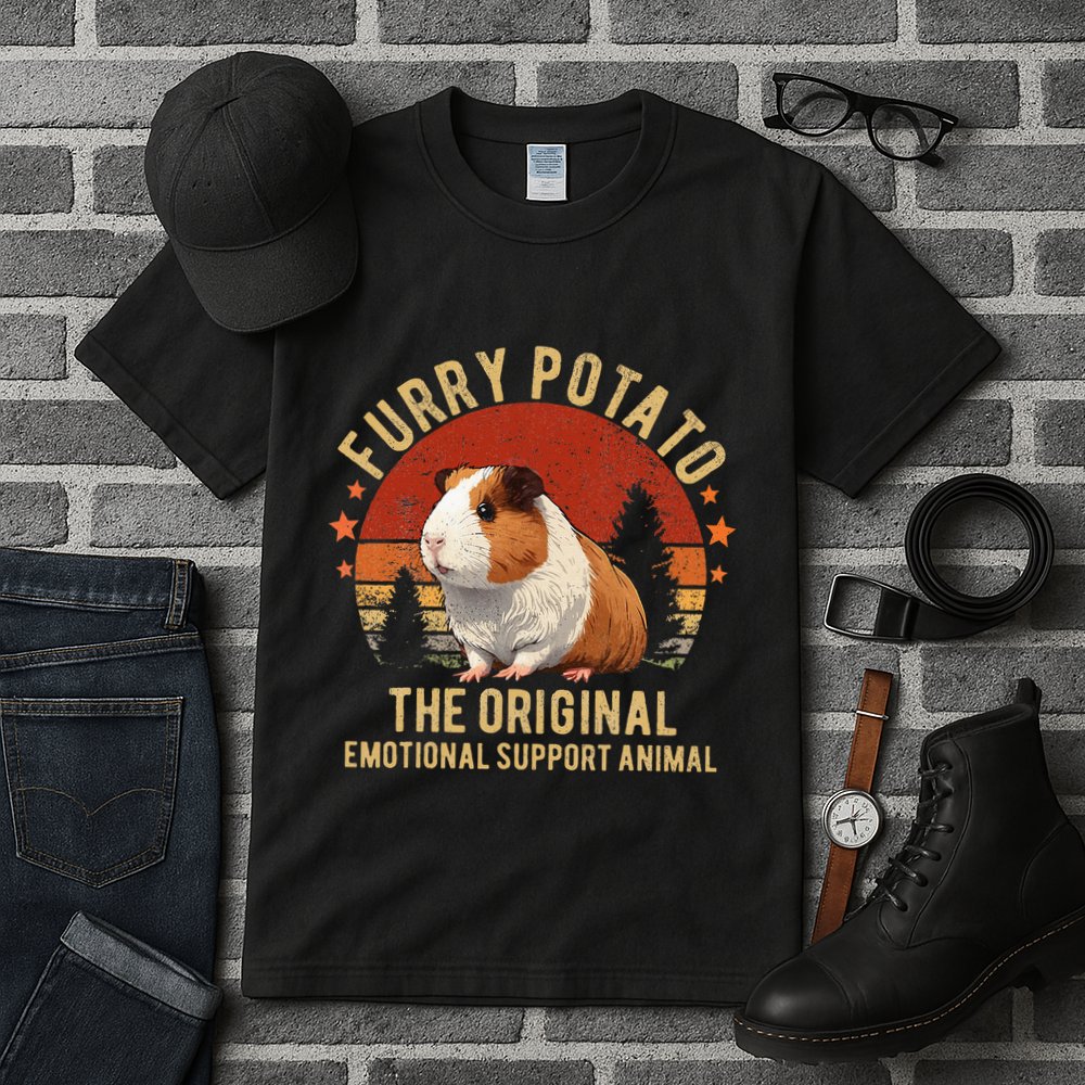 Retro Guinea Pig Furry Potato Vintage Guinea Pig Funny Tall T-Shirt