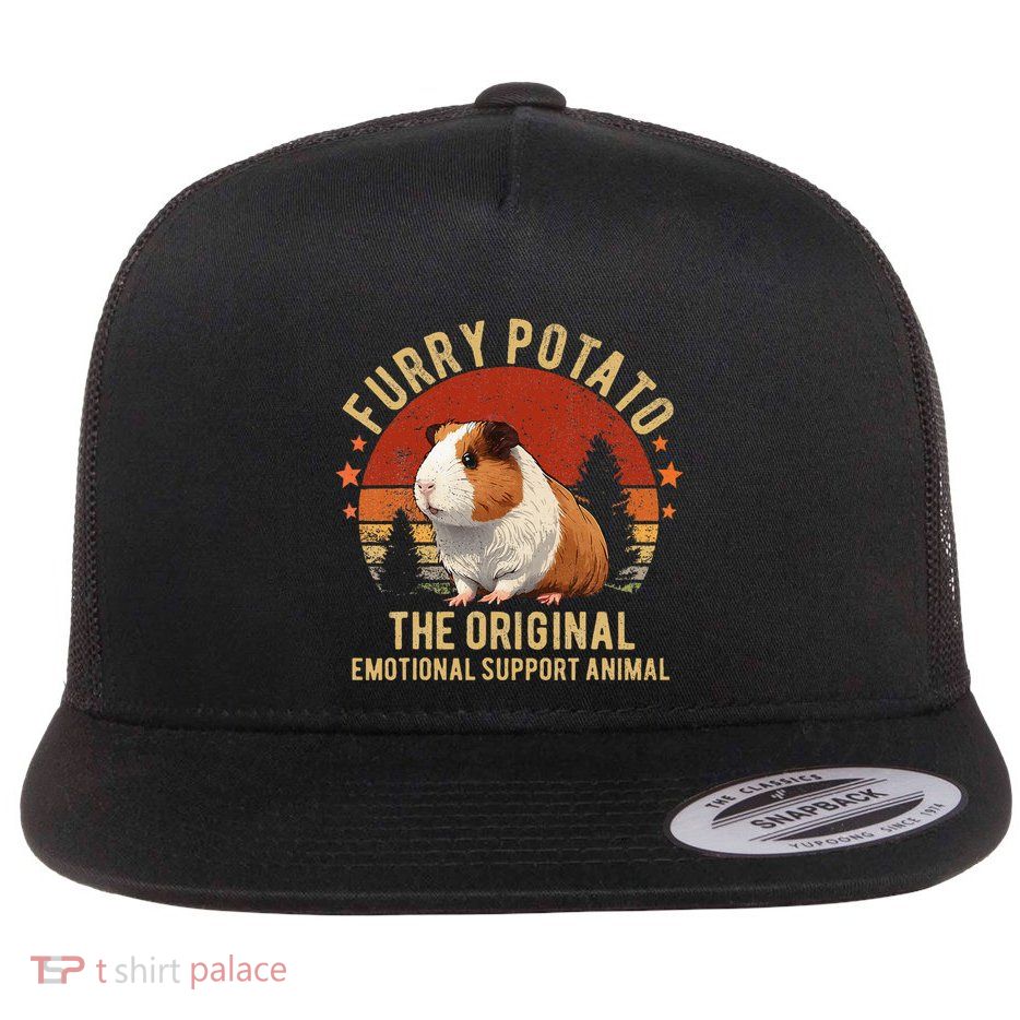 Retro Guinea Pig Furry Potato Vintage Guinea Pig Funny Flatbill Hat