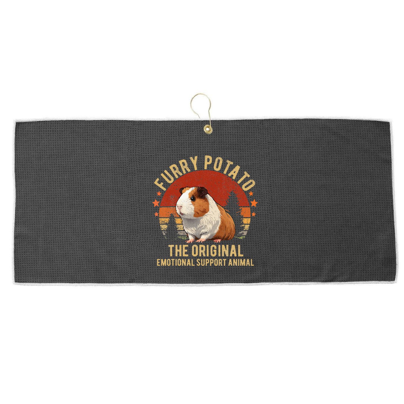 Retro Guinea Pig Furry Potato Vintage Guinea Pig Funny Large Microfiber Waffle Golf Towel
