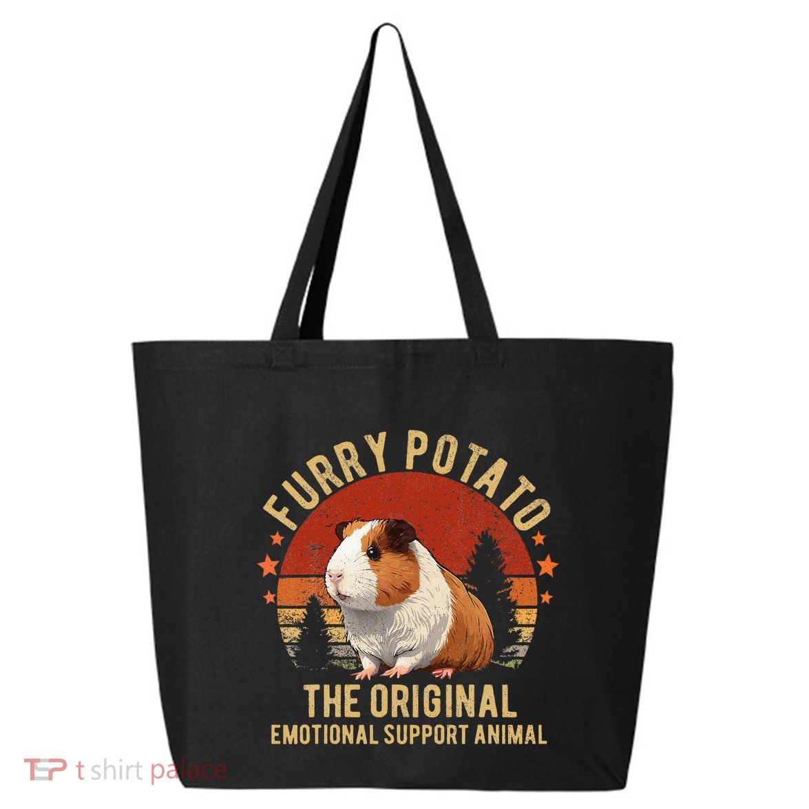 Retro Guinea Pig Furry Potato Vintage Guinea Pig Funny 25L Jumbo Tote
