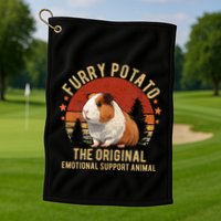 Retro Guinea Pig Furry Potato Vintage Guinea Pig Funny Golf Towel